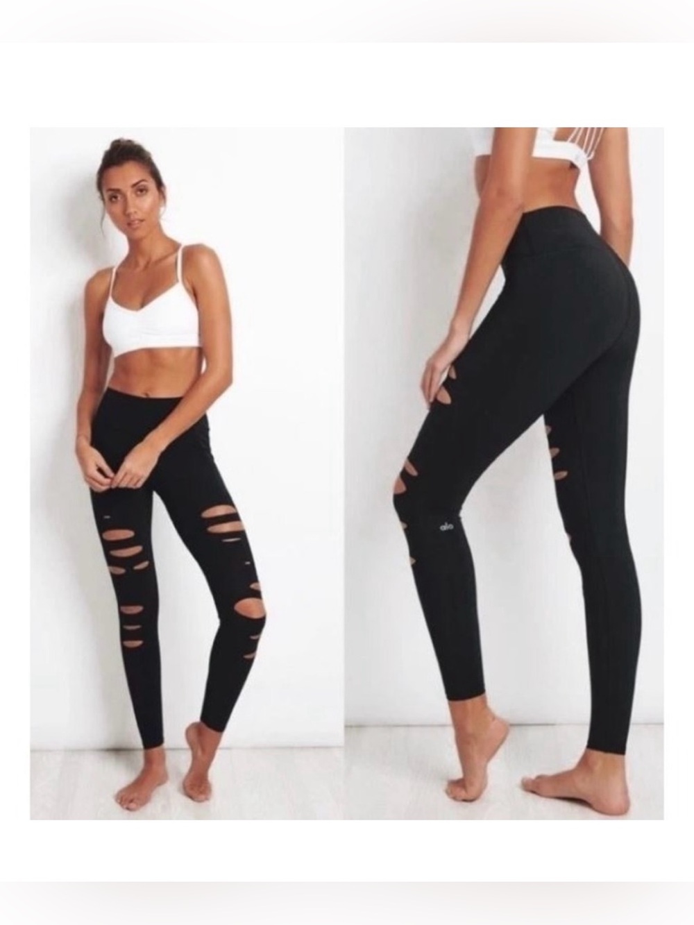 Alo Yoga High Waist Ripped Warrior
Leggings Black Size Medium A422 - Picture 15 of 15